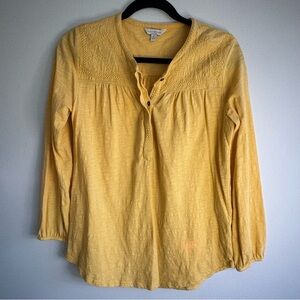Lucky Brand Mustard Long Sleeve Blouse